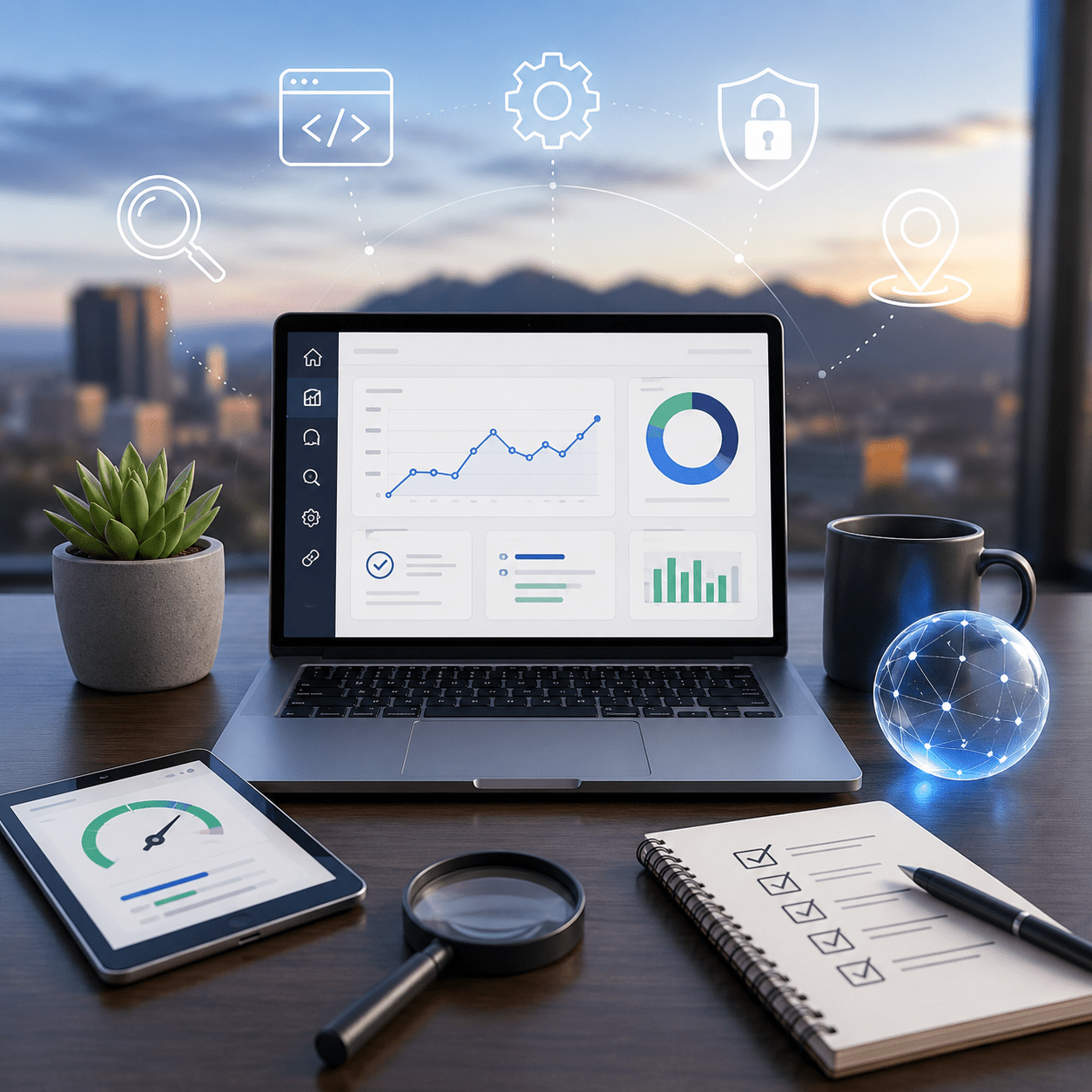 ai-search-readiness-audit-phoenix-website-foundations AI search readiness audit showing website performance, technical SEO, security, local visibility, and analytics foundations for Phoenix businesses.